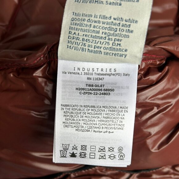 Moncler Tibb Gilet Red Detachable Hood Down Vest | Luxury Puffer Outerwear - Picture 9 of 9